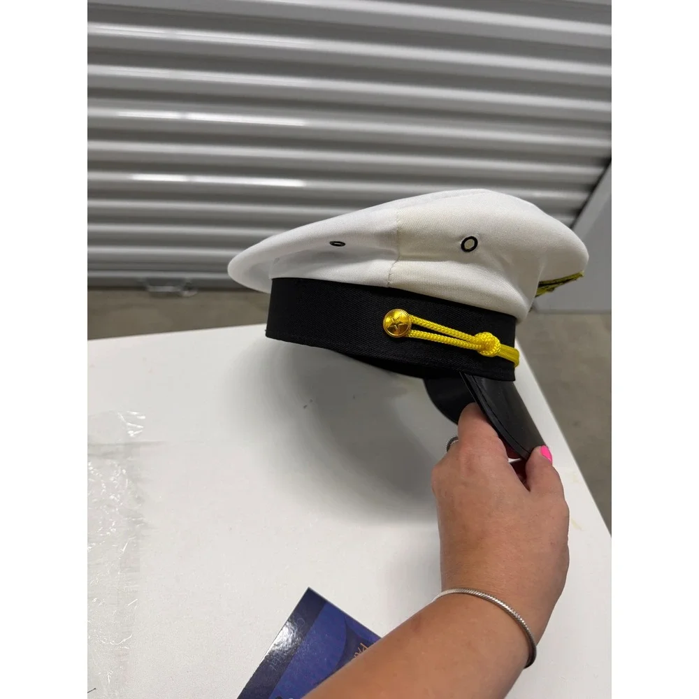 Funny Party Hats Captain Hat White Yacht Sailor Cap Costume Accessory Nautical